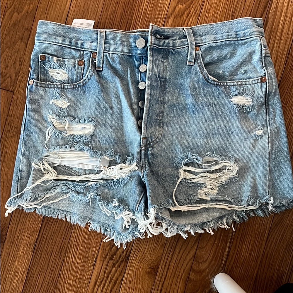 Distressed Denim Shorts